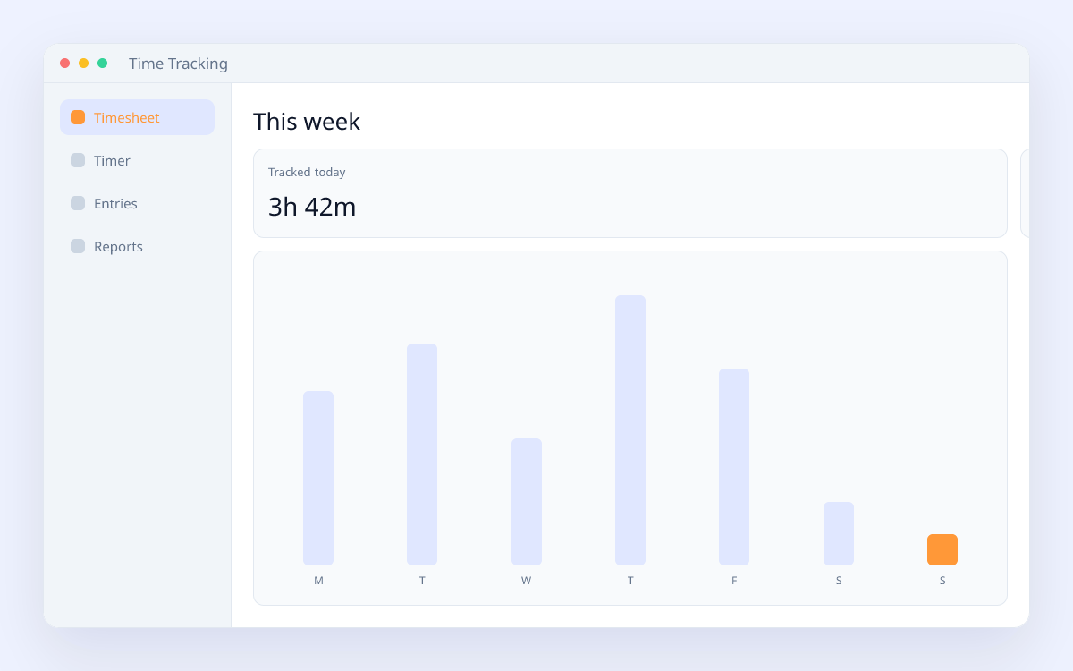 An illustration of Time Tracking in Hitaji 360